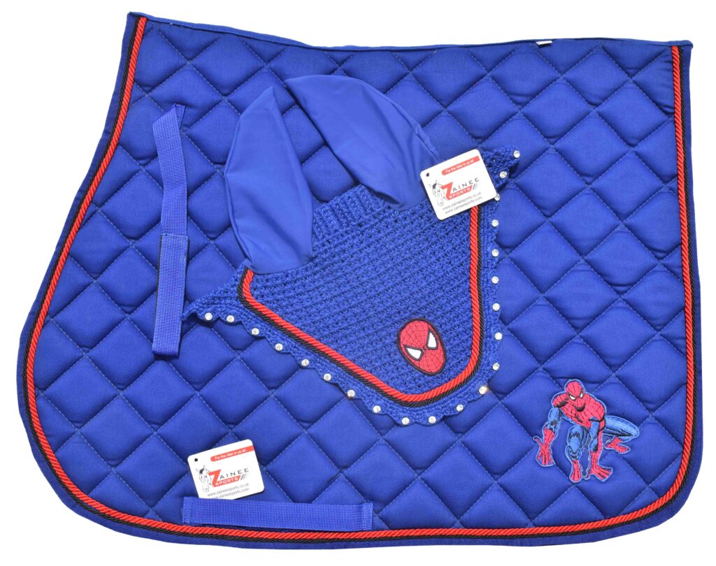 Cow Print All Purpose English Saddle Pad Set with matching Fly Veil